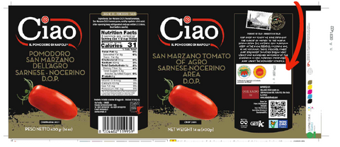 Ciao DOP Label with Number